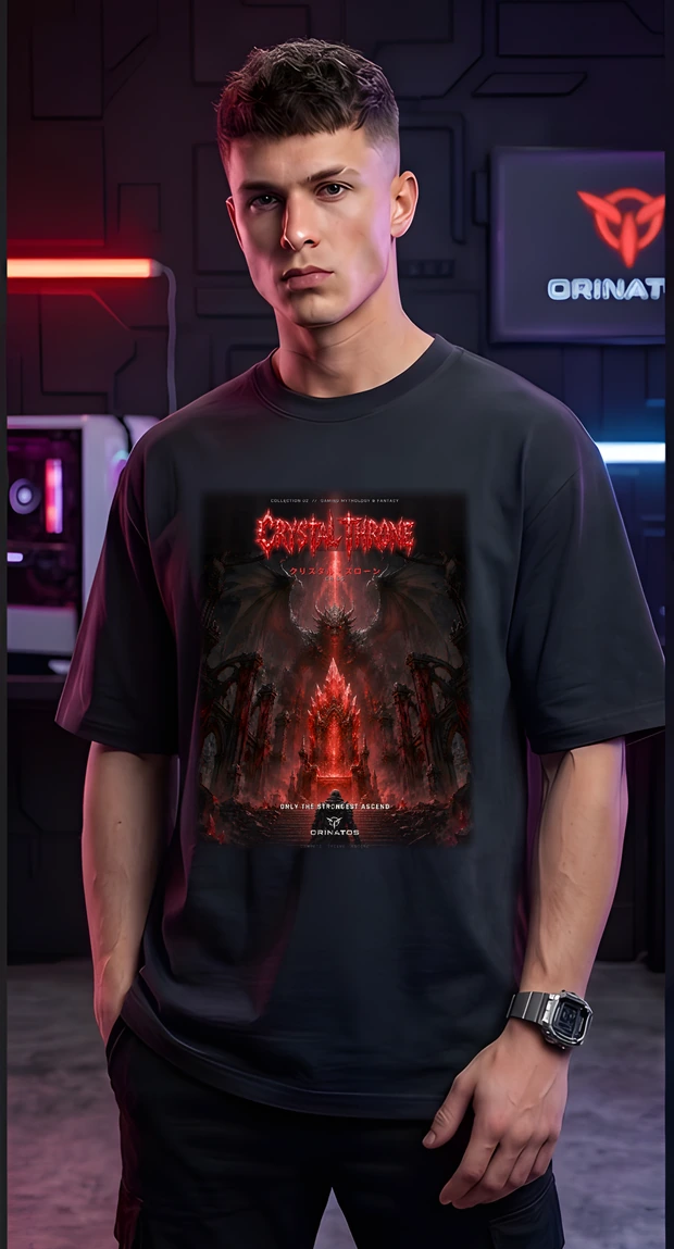 Crystal Throne — the design printed on the front of the Oversized Classic, worn