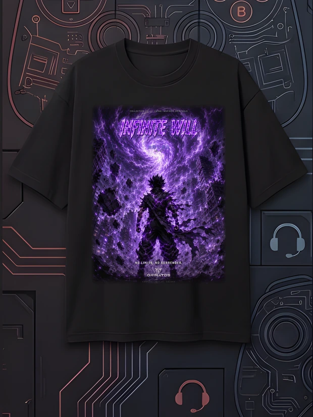 Infinite Will — the shirt laid flat, front